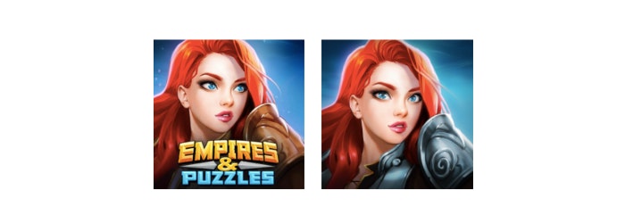 Empires & puzzles icon A/B test 2